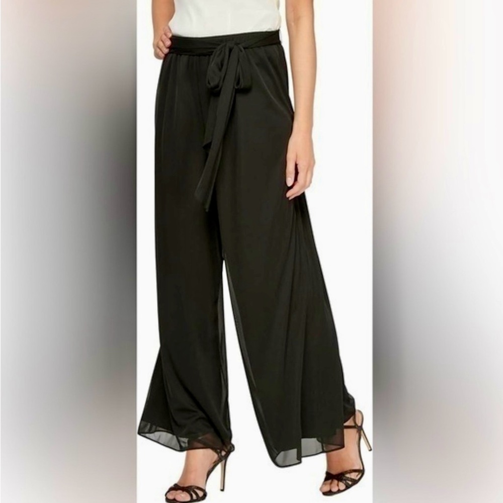 Alex Evenings Classic Black Pallazzo/Wide Leg Evening Pants
